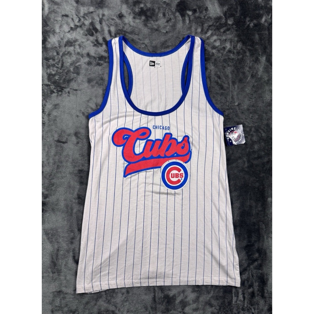 NWT New Era Chicago Cubs Women's S Pinstripe Racerback Tank Top MLB